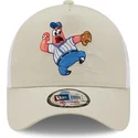 beige-weisse-trucker-kappe-a-frame-sporty-von-patrick-star-spongebob-von-new-era
