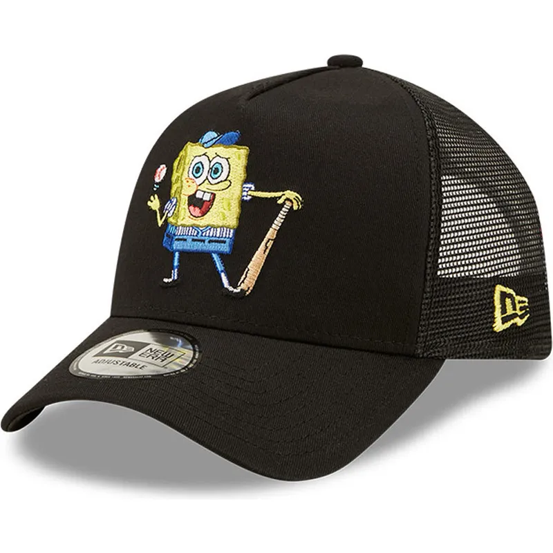 mutzen-gebogen-schwarz-snapback-a-frame-sporty-der-bob-esponja-von-new-era