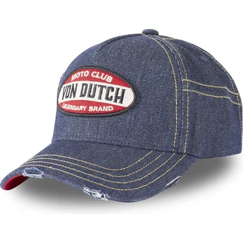 Böjd keps jeansblå Moto Club MOTO från Von Dutch