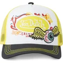 hvid-gul-og-sort-trucker-kasket-pat-yel-fra-von-dutch