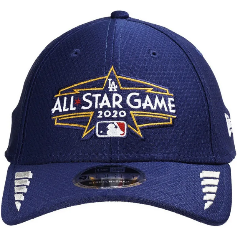 cappellino-visiera-curva-blu-snapback-9forty-washed-pack-split-logo-di-los-angeles-dodgers-mlb-di-new-era