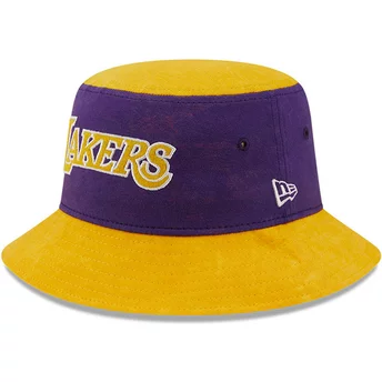 Chapeau seau violet et jaune Tapered Washed Pack Los Angeles Lakers NBA New Era