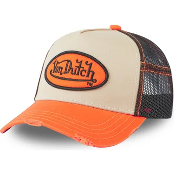 Hvid, sort og orange trucker-kasket SUM ORA fra Von Dutch