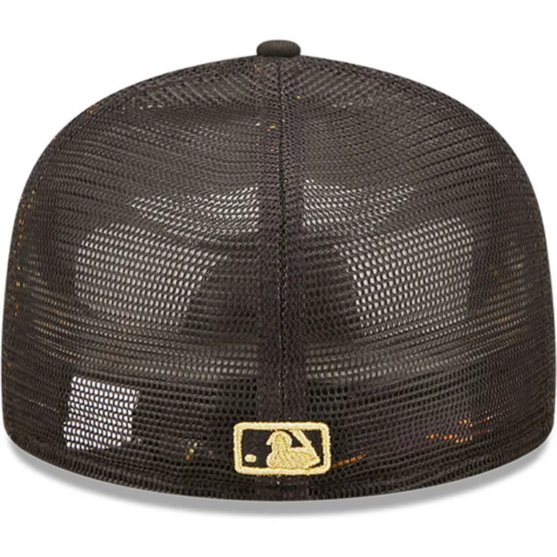 schwarze-flat-brim-trucker-cap-mit-goldenem-logo-59fifty-all-star-game-los-angeles-dodgers-mlb-von-new-era