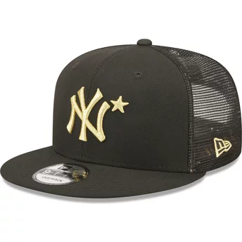 Casquette trucker plate noire avec logo doré 9FIFTY All Star Game New York Yankees MLB New Era