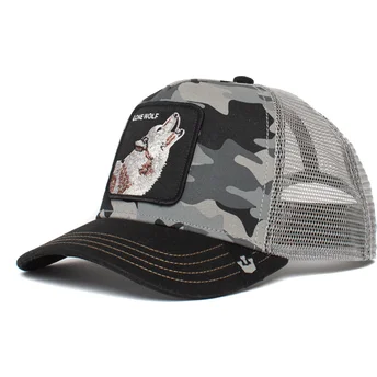 Gorra trucker camuflaje gris lobo Lone Wolf Lobo Solitario Dog Soldier The Farm de Goorin Bros.