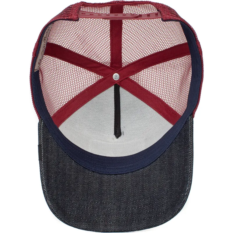 cappellino-trucker-blu-marino-e-rosso-aquila-the-freedom-eagle-the-farm-di-goorin-bros