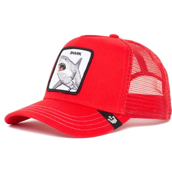 Gorra trucker rojo tiburón Shark Dunnah The Farm de Goorin Bros.