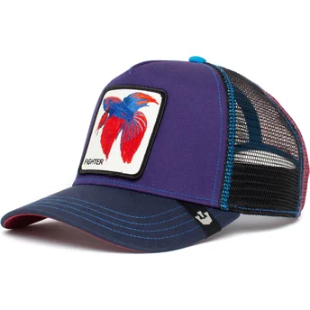 gorra-trucker-blu-pesce-combattente-siam-fighter-yes-siam-the-farm-di-goorin-bros