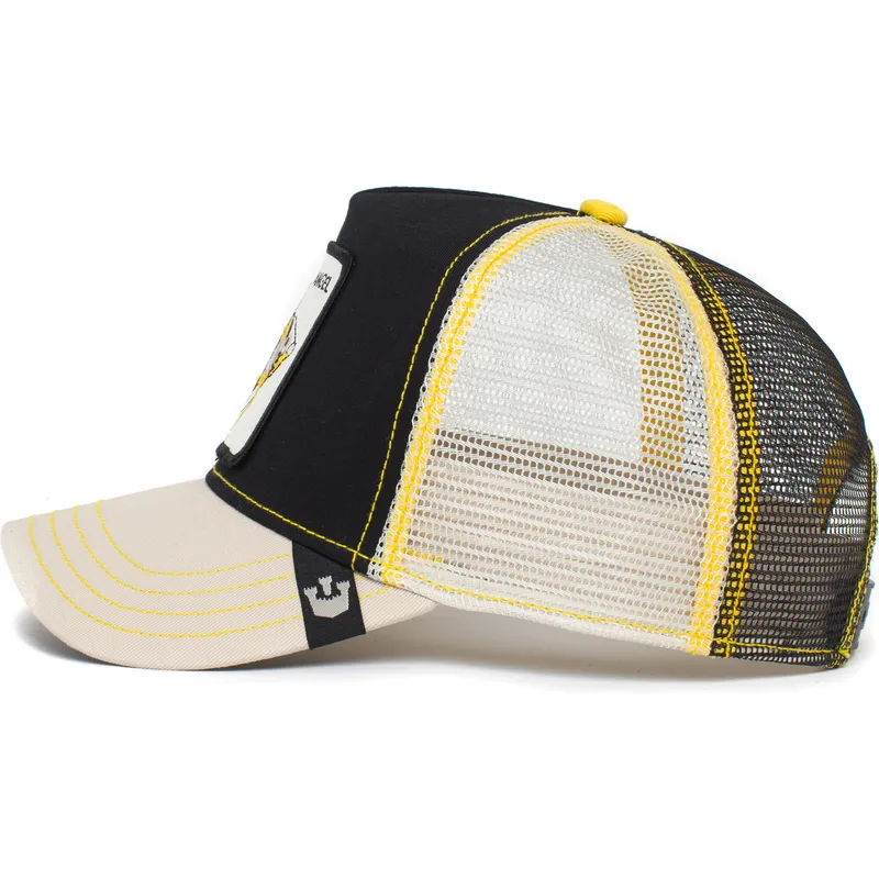 goorin-bros-the-farm-angel-sick-lid-sort-og-gra-trucker-kasket-med-englefisk-motiv