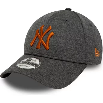Casquette courbée grise ajustable avec logo orange 9FORTY Shadow Tech New York Yankees MLB New Era