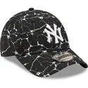 cappellino-curvo-nero-regolabile-9forty-marble-dei-new-york-yankees-mlb-di-new-era