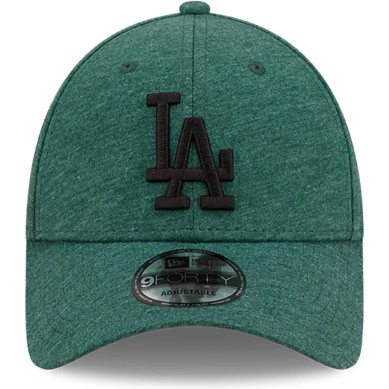 cappelli-curva-verde-cinghia-regolabile-negro-9forty-jersey-essential-dei-los-angeles-dodgers-mlb-di-new-era