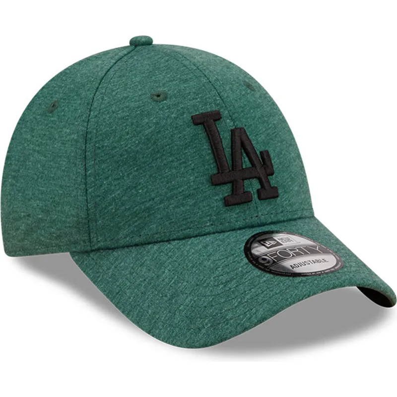 cappelli-curva-verde-cinghia-regolabile-negro-9forty-jersey-essential-dei-los-angeles-dodgers-mlb-di-new-era