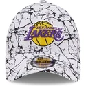 cappellino-curvo-bianco-regolabile-9forty-marble-dei-los-angeles-lakers-nba-di-new-era