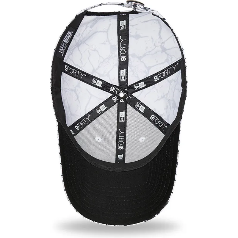 cappelli-curva-bianco-cinghia-regolabile-9forty-marble-dei-los-angeles-lakers-nba-di-new-era