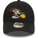 mutzen-gebogen-schwarz-verstellbares-band-fur-kinder-9forty-sporty-de-diablo-der-tasmania-looney-tunes-von-new-era