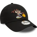 mutzen-gebogen-schwarz-verstellbares-band-fur-kinder-9forty-sporty-de-diablo-der-tasmania-looney-tunes-von-new-era