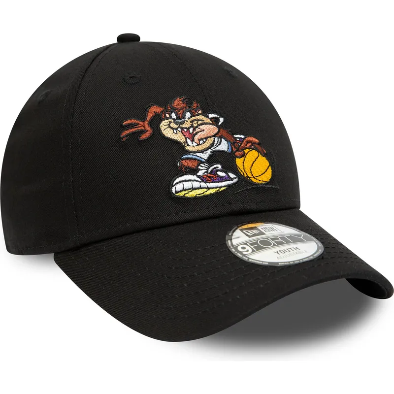 mutzen-gebogen-schwarz-verstellbares-band-fur-kinder-9forty-sporty-de-diablo-der-tasmania-looney-tunes-von-new-era