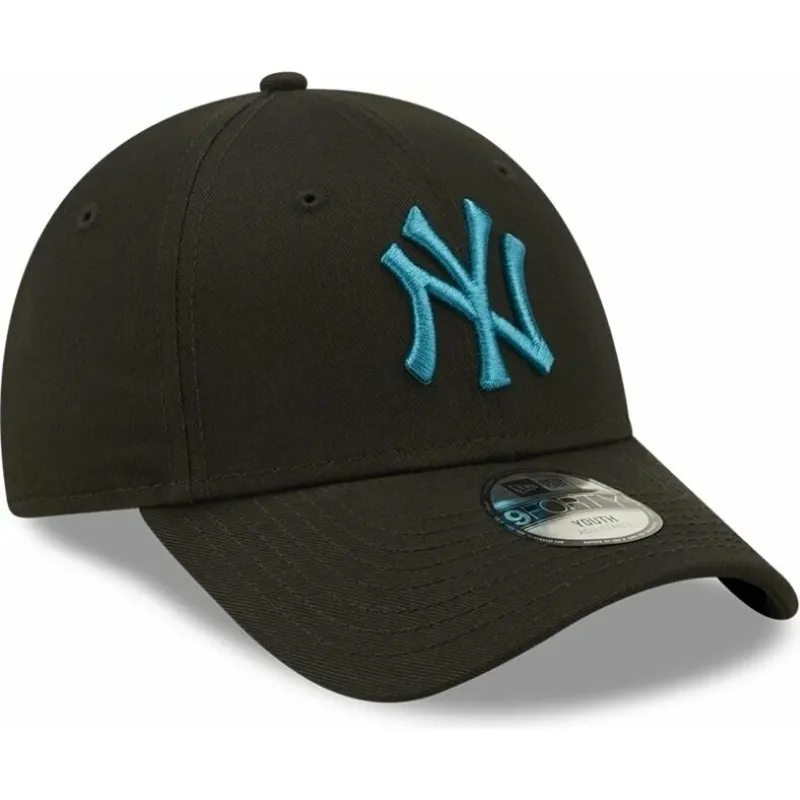gorra-curva-negra-ajustable-con-logo-azul-para-nino-9forty-league-essential-de-new-york-yankees-mlb-de-new-era