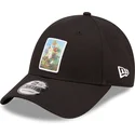 cappellino-curvo-nero-regolabile-9forty-patch-flowers-le-louvre-di-new-era
