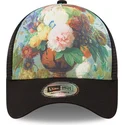 schwarze-trucker-kappe-9forty-e-frame-flowers-le-louvre-von-new-era