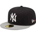 cappello-piatto-blu-marino-e-grigio-chiuso-59fifty-team-city-patch-dei-new-york-yankees-mlb-di-new-era