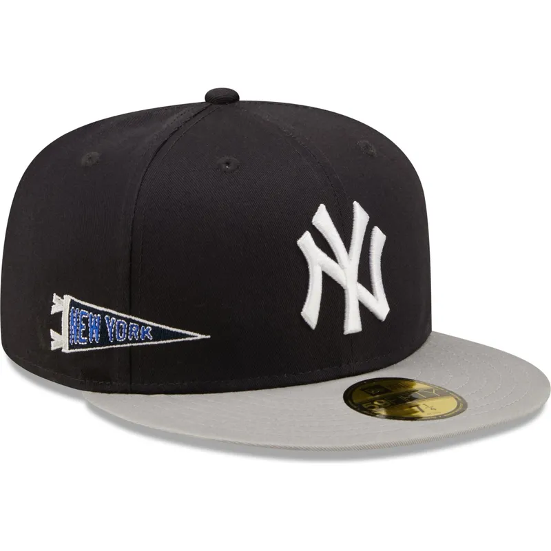 cappello-piatto-blu-marino-e-grigio-regolabile-59fifty-team-city-patch-dei-new-york-yankees-mlb-di-new-era