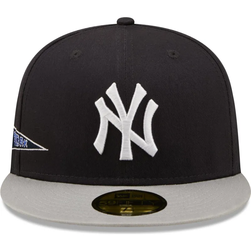cappello-piatto-blu-marino-e-grigio-regolabile-59fifty-team-city-patch-dei-new-york-yankees-mlb-di-new-era
