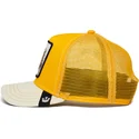 gorra-trucker-gialla-e-bianca-dinosauro-stegosaurus-defense-roofed-lizard-the-farm-di-goorin-bros
