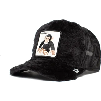 gorra-trucker-negra-de-borreguillo-para-nino-mono-de-peluche-bananas-little-nanner-the-farm-de-goorin-bros