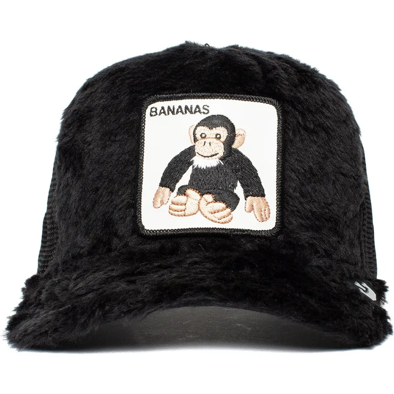 mutzen-gebogen-schwarz-snapback-fur-kinder-de-borreguillo-mono-der-peluche-bananas-little-nanner-the-farm-the-farm-von-goorin-br