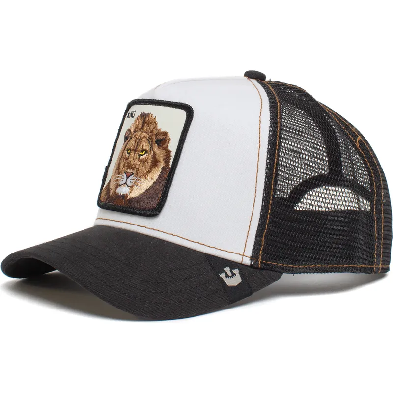 cappellino-trucker-bianco-e-nero-per-bambino-leone-king-little-roar-the-farm-di-goorin-bros