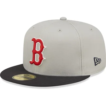 cappello-piatto-grigio-e-nero-aderente-59fifty-world-series-di-boston-red-sox-mlb-di-new-era