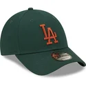 cappellino-verde-regolabile-con-visiera-curva-e-logo-marrone-9forty-league-essential-dei-los-angeles-dodgers-mlb-di-new-era