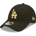 cappelli-curva-nero-cinghia-regolabile-dorado-9forty-metallic-dei-los-angeles-dodgers-mlb-di-new-era