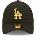 cappellino-curvo-nero-regolabile-con-logo-dorato-9forty-metallic-dei-los-angeles-dodgers-mlb-di-new-era