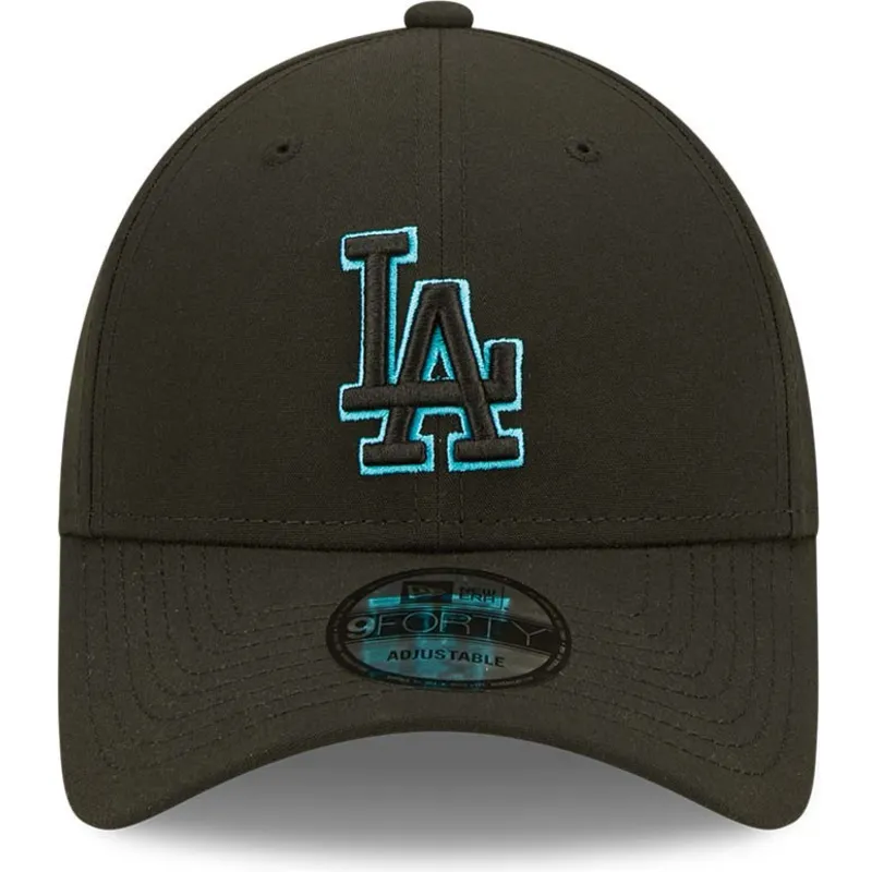 mutzen-gebogen-schwarz-snapback-9forty-neon-pack-repreve-der-los-angeles-dodgers-mlb-von-new-era