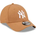 cappello-curvo-marrone-regolabile-9forty-the-league-melton-wool-dei-new-york-yankees-mlb-di-new-era