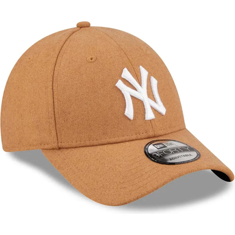 cappelli-curva-marrone-cinghia-regolabile-9forty-the-league-melton-wool-dei-new-york-yankees-mlb-di-new-era