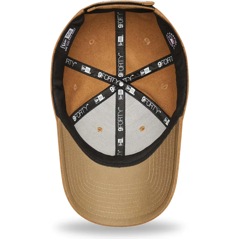 cappelli-curva-marrone-cinghia-regolabile-9forty-the-league-melton-wool-dei-new-york-yankees-mlb-di-new-era