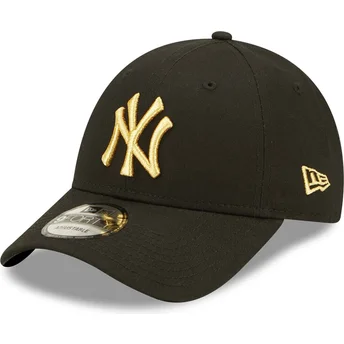 cappelli-curva-nero-cinghia-regolabile-dorado-9forty-metallic-dei-new-york-yankees-mlb-di-new-era