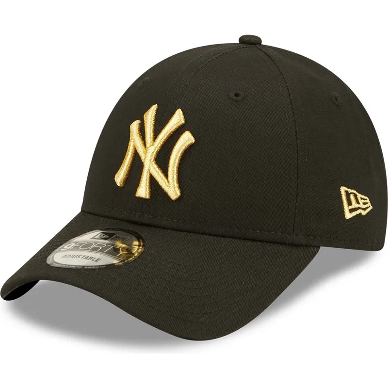 cappelli-curva-nero-cinghia-regolabile-dorado-9forty-metallic-dei-new-york-yankees-mlb-di-new-era