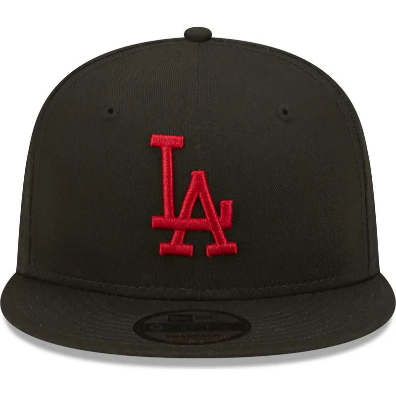 mutzen-flach-schwarz-snapback-9fifty-league-essential-der-los-angeles-dodgers-mlb-von-new-era