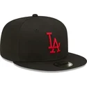 mutzen-flach-schwarz-snapback-9fifty-league-essential-der-los-angeles-dodgers-mlb-von-new-era