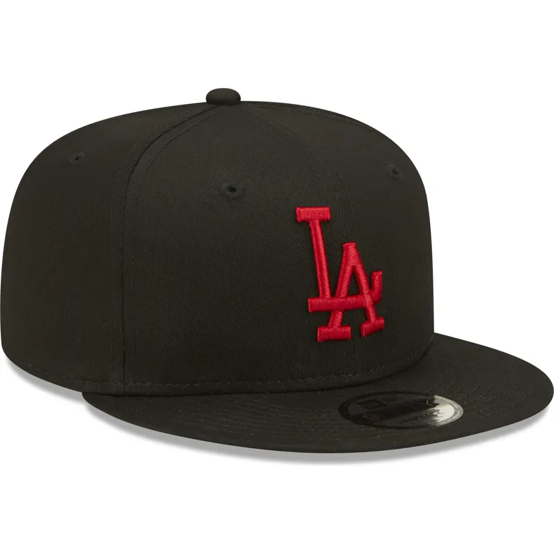 mutzen-flach-schwarz-snapback-9fifty-league-essential-der-los-angeles-dodgers-mlb-von-new-era