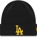mutzen-schwarz-league-essential-cuff-der-los-angeles-dodgers-mlb-von-new-era