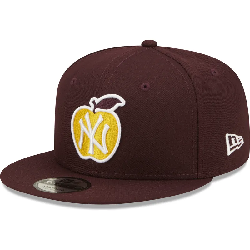 cappelli-piatta-rosso-snapback-granate-9fifty-ny-apple-dei-new-york-yankees-mlb-di-new-era