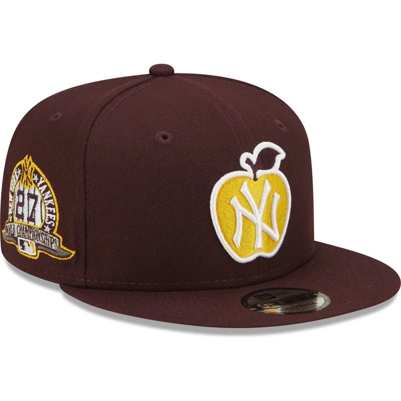 mutzen-flach-rot-snapback-granate-9fifty-ny-apple-der-new-york-yankees-mlb-von-new-era