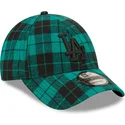 cappelli-curva-verde-cinghia-regolabile-negro-9forty-plaid-dei-los-angeles-dodgers-mlb-di-new-era